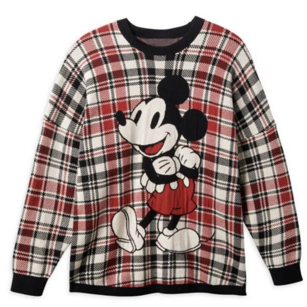 NEW Mickey Mouse Walt Disney World Holiday Plaid Spirit Jersey Adult sz Large